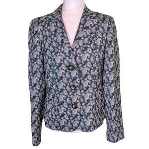 Women’s Classic Paisley Blazer Tailored Jacket Timeless Academic‎ Office Size 8